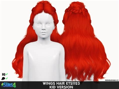 Wings Hair Ets1123 Kids Version By Thiago Mitchell At Redheadsims