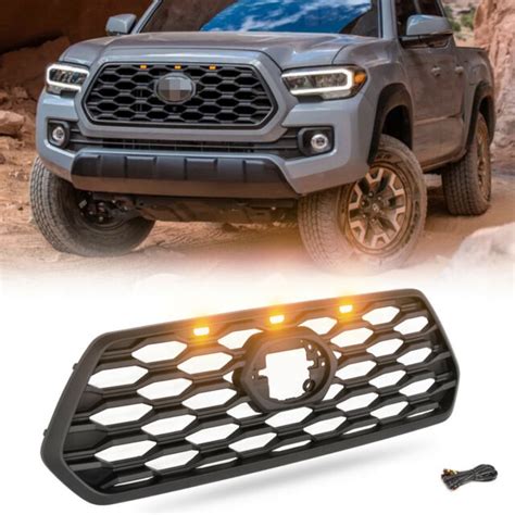 Front Grille Matte Black Grill For 2016 2018 2019 2020 Tacoma Trd Pro W