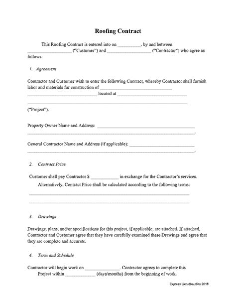 Roofer Contract Template Free Downloadable Template