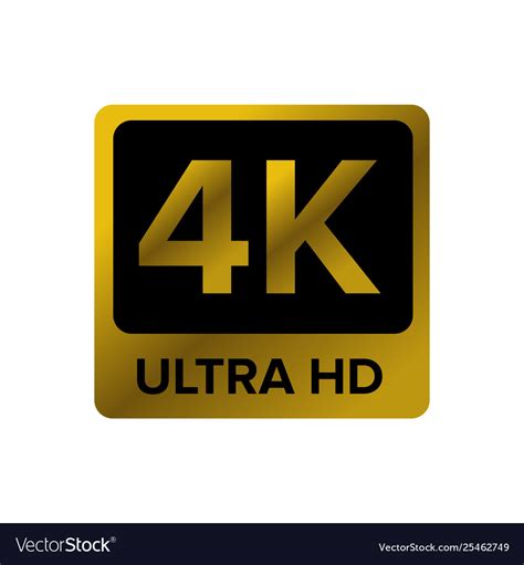 4k Ultra Hd Icon Royalty Free Vector Image Vectorstock