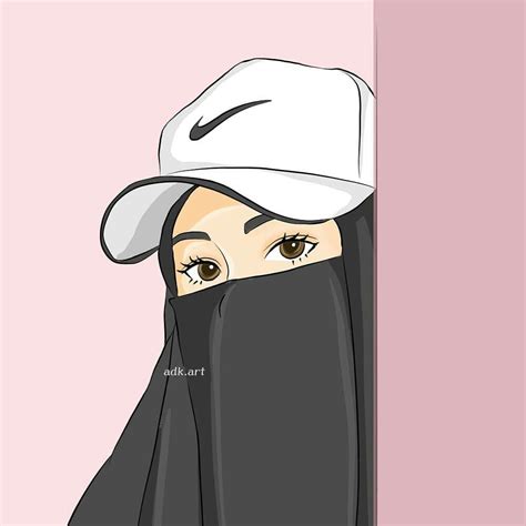 95 Gambar Kartun Wanita Hijab Bertopi
