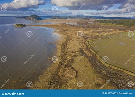 Aerial View Of The Skagit Bay Estuary North Fork Unit Stock Image