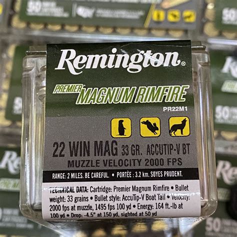 1000rds Remington 22 Magnum Premier Gold 33gr V Max Guntickets 10