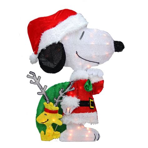 Peanuts Christmas 28 Prelit 2d Snoopy With Santas Toy Bag Outdoor