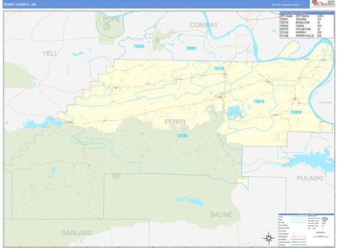 Perry County Ar Zip Code Wall Map Basic Style By Marketmaps