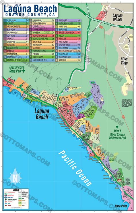 Laguna Beach Map Orange County Ca Otto Maps