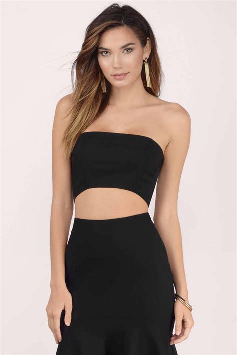 Designed By Tobi The Anything Goes Strapless Crop Top Fits To Flatter