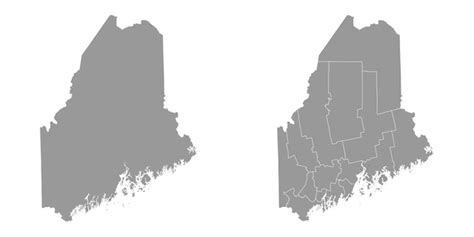 Premium Vector Maine State Gray Maps Vector Illustration