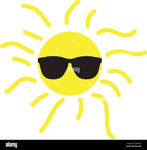 Isolated Happy Sun With Sunglasses Over A White Background Vector