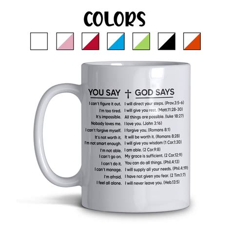 You Say God Says Bible Verses Christian T Mug Religious Etsy