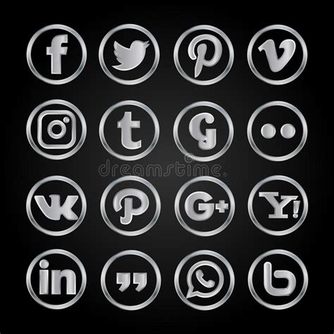 Gold Icon Social Media Set Editorial Photography Illustration Of