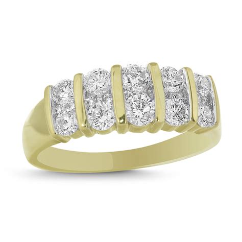 14k Yellow Gold 100ctw Diamond Anniversary Ring Charm Diamond Centres