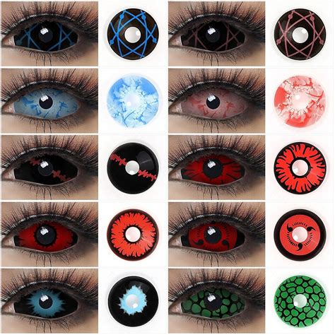 Sofirn Red Sclera 22mm Sharingan Contact Lenses Halloween Eyes