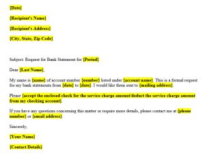 Request Letter for Bank Statement (Format & Sample)