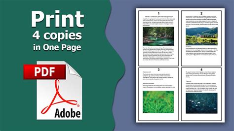 How To Print 4 Copies On One Page Pdf Using Adobe Acrobat Pro Dc Youtube