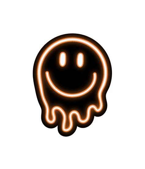Neon Sign Dripping Smiley Face Sticker By Keeganemma Face Stickers