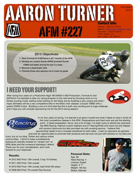 The sponsorship letter template with many sample & examples like wedding, church, fishing, immigration etc have been provided here in word. 2013RaceResume.png (2550×3300) | Race Resume Inspirations | Pinterest