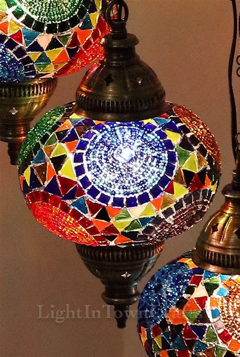 Globe Chandelier Turkish Mosaic Lamp Moroccan Hanging Etsy