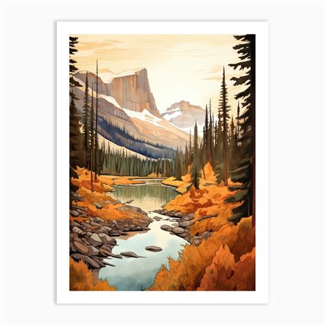 Autumn National Park Painting Yoho National Park British Columbia