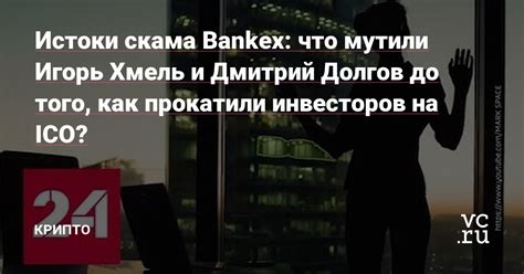 Истоки скама Bankex что мутили Игорь Хмель и Дмитрий Долгов до того как прокатили инвесторов