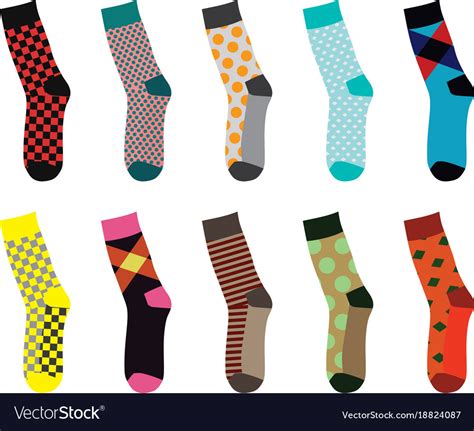 Colorful Socks Set Royalty Free Vector Image Vectorstock