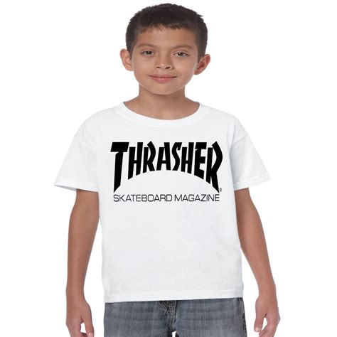 Kids Thrasher T Shirt Kids Unisex Skateboard T Shirt Birthday