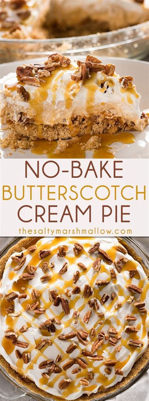 No Bake Butterscotch Pie Recipe Butterscotch Pie Desserts