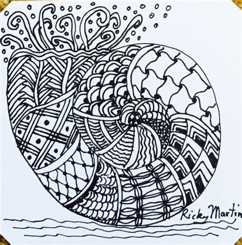 Nautilus Zentangle Inspired By Ulrike Ricky Martin From Zentangle