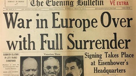 Front Cover Of The Philadelphia Evening Bulletin 1945 Special