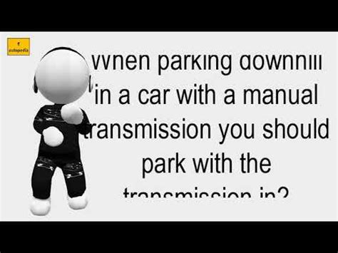 With an automated transmission, it relatively is a competent thought to first set the emergency brake, then placed it in park. When Parking Downhill In A Car With A Manual Transmission ...