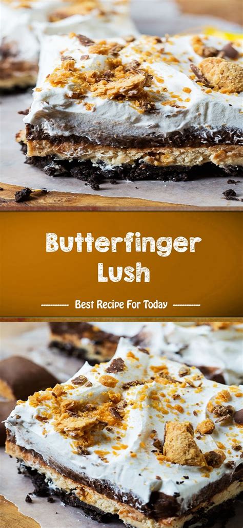 Of the cool whip then gently stir in about 3/4 cup butterfingers. Butterfinger Lush
