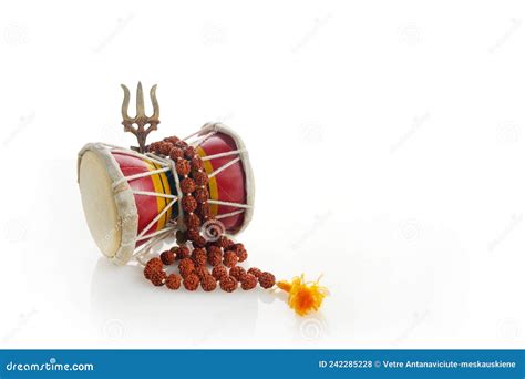 Shivaratri Background With Shivas Trident And Pellet Drum Damroo