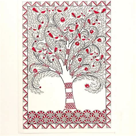 Madhubani Painting Flourishing Tree Madhubani Painting Of A Floral My
