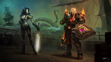 World Of Warcraft Wow Warrior Men Armor Shield Sword Games Fantasy