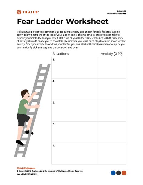 Fear Ladder Worksheets