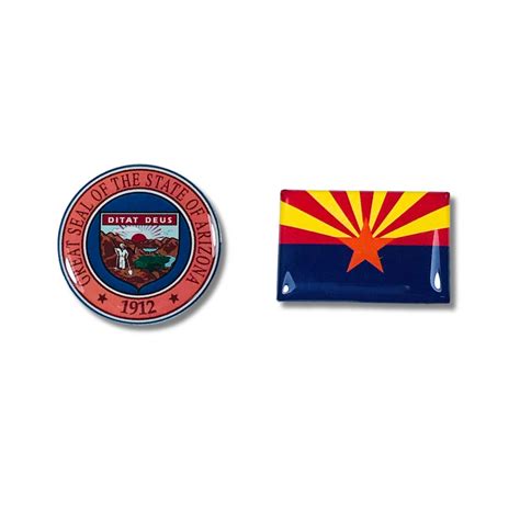 Arizona Pin State Seal And Flags Worldwide Souvenirs Enamel Pins
