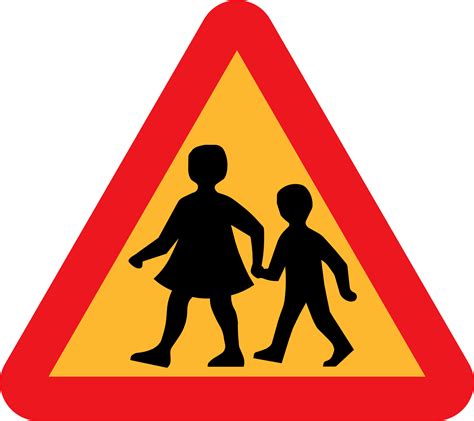 Clipart Children Crossing Road Sign