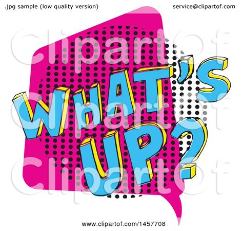 Clipart Of A Comic Styled Pop Art Whats Up Word Bubble Royalty Free