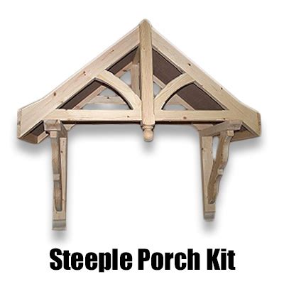 Lc001 apex porch canopy shown here with stop chamfered side balustrades and the optional finial. Porch Kit - Steeple Canopy 1090mm | Chiltern Timber