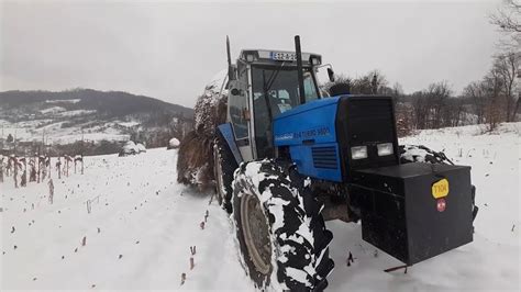 Landini 9800 Nosenje Sijena Po Snijegu Youtube