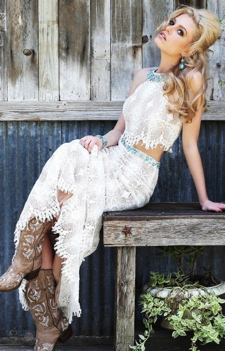 My best friend had a pair of ivory boots that she bought for her. 2016 Western Wedding Dresses From Lace With High Boots ...