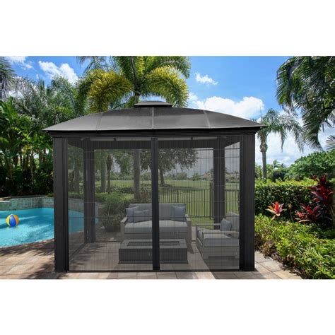 As you realize from the picture, here you have a structure with completely vertical walls, so the volume inside cannot. Paragon Outdoor Paragon 12 ft. x 12 ft. Hard Top Gazebo ...