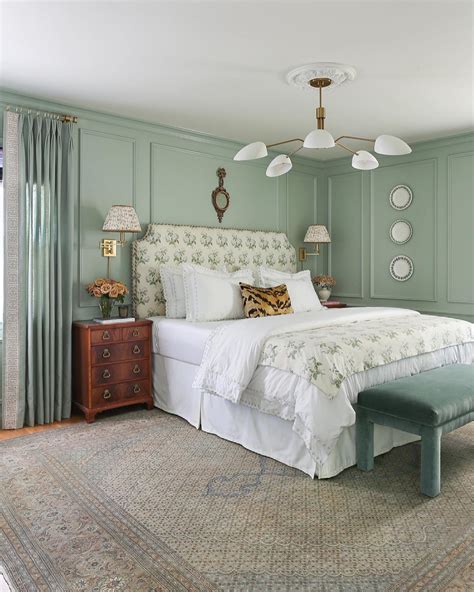 Benjamin Moore Antique Jade Painted Bedroom Walls Green Interiors By