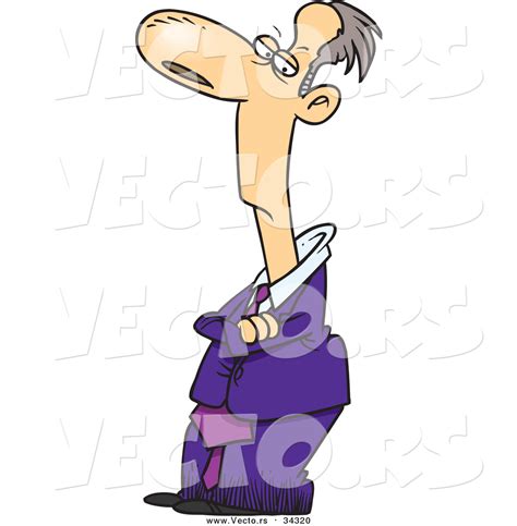 Vector Of A Cartoon Snotty Caucasian Businessman By Toonaday 34320