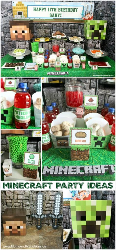 Minecraft Party Ideas Moms And Munchkins Diy Minecraft Birthday Party