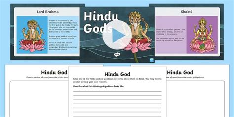 Hindu Gods Information Powerpoint And Worksheet Pack Hindu Gods