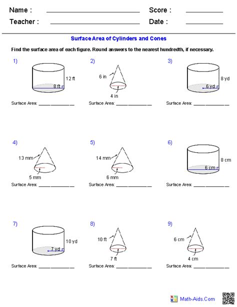 Capillary tube and capillary action. 31 Surface Area And Volume Of Pyramids And Cones Worksheet ...