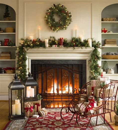 Red Metal Holiday Sleigh Plowhearth Christmas Fireplace Mantels