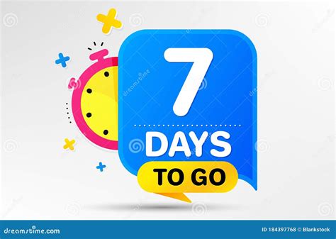 Seven Days Left Icon 7 Days To Go Vector Stock Vector Illustration