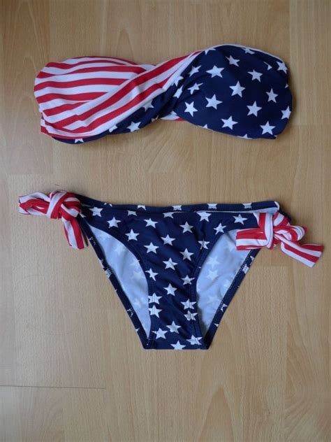 usa american flag bikini bandeau stars and stripes bathing etsy american flag bikini flag